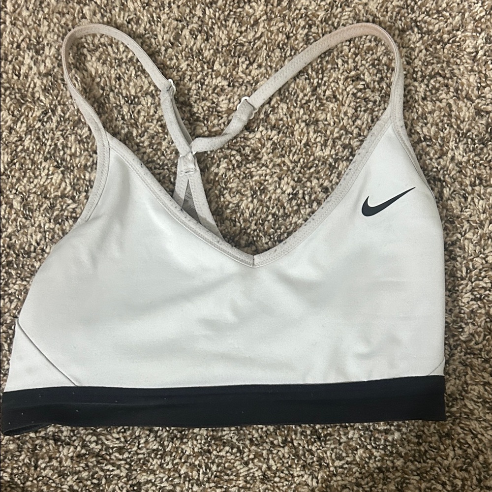 Nike Women's white Sports Bra with Black Trim